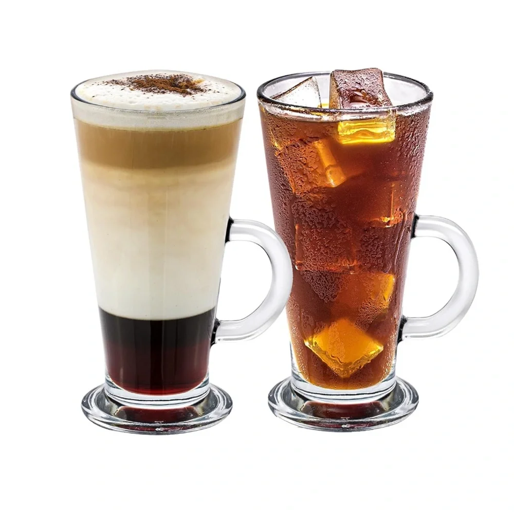 Crystalia Irish Coffee Glasses Set of 2,‎ Latte Mugs- small 9 oz.